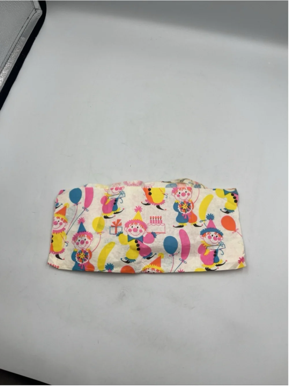 Vintage Tissue Paper 1960s Clowns Birthday 1 Sheet SEE ALL BRIGHT PRINT